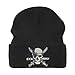 Bioworld One Piece (Animated) Zoro Jolly Roger and Woven Label Acrylic Knit Standard Cuff Beanie