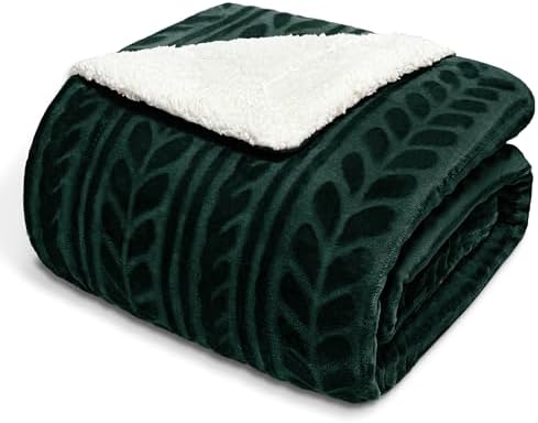 Exclusivo Mezcla Sherpa Fleece Throw Blanket, Reversible Velvet Plush Throw and Blanket Ultra Soft and Warm, Throw Blanket for Sofa Couch Bed, 127 x 178 CM, Teal Blanket