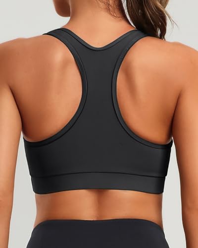 Holipick Women's Sports Bra Bikini Tops Racerback Swim Top Scoop Neck Bathing Suits Top Modest Padded Crop Tops Swimsuit Only2