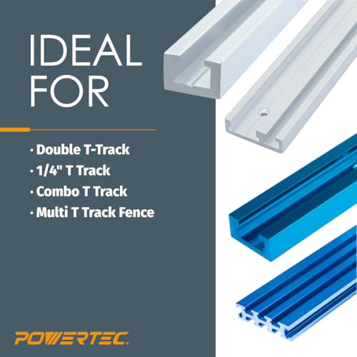 Image of POWERTEC 71439 T-Track Clamp Vice | Hold Down Clamps for T-Tracks Accepting 5 /16 inch or Larger hex head Bolts - 2 Pack