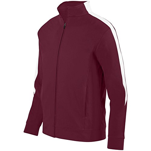Augusta Activewear Youth Medalist Jacket 2.0, Maroon/White, X Small