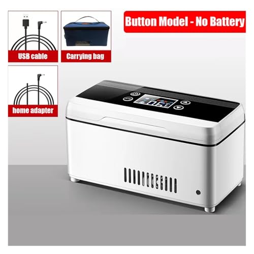 冷蔵庫 ポータブルインスリン冷蔵庫冷却ボックス USB 充電冷蔵冷凍庫温度冷蔵庫バッグ付き 車用 家庭用(Button Model)