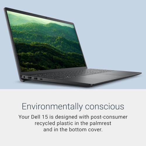 Image of Dell 15.6 Laptop, FHD, Intel Core 3 100U, 8GB RAM, Windows 11 Home + Microsoft 365 Personal 12-Month Subscription Bundle