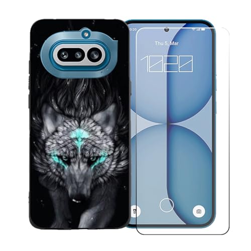 LCEHTOGYE �K�p Nothing Phone 4A +�����K���X�X�N���[���v���e�N�^�[�p�P�[�X�A�K�p Nothing Phone 4A (6,78")�ƌ݊����̂���u���b�N�\�t�gTPU�V���R���Q���P�[�X�ی�J�o�[ BST13