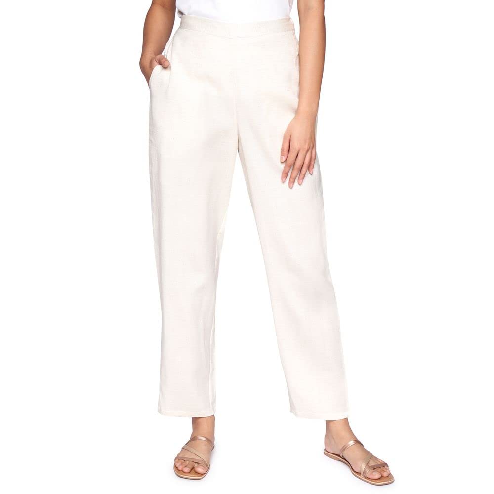 global desi Solid Viscose Regular Fit Womens Fusion Trousers (SS22GM024BTRL-P)