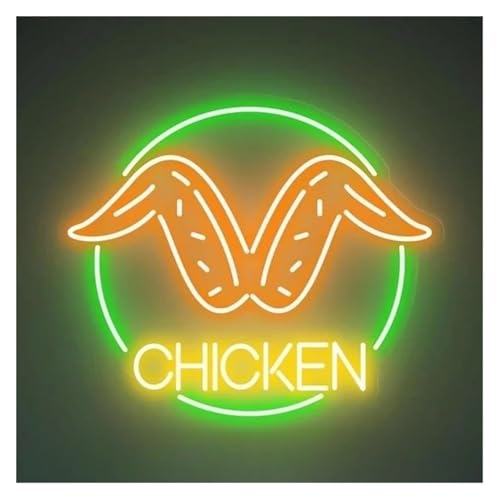 Néon poulet de 45cm pour décoration lumineuse de cuisine et restaurant familial