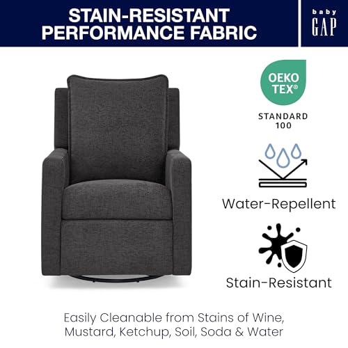Image of babyGap Harlowe Power Recliner with USB-A and Type-C Ports by Delta Children - Greenguard Gold Certified - Stain-Resistant Performance Fabric is Oeko-TEX Standard 100 Certified, Charcoal