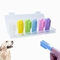 6 Pcs Dog Finger Toothbrush Silicone Pet Finger Toothbrush for Dogs Cats?Dogs Teeth Plaque Dog Dental Care with Storage Case,Easy Teeth Cleaning (6 Colour, One Size)