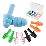 5 Pairs Sleep Earplugs,Silicone Ear Plugs for Sleeping Noise Cancelling,Soft Reusable Ear Plugs,Small Earplugs for Sleep,Travel EarPlugs with EarPlug Case(Pink,Black,Blue,Orange,Green)