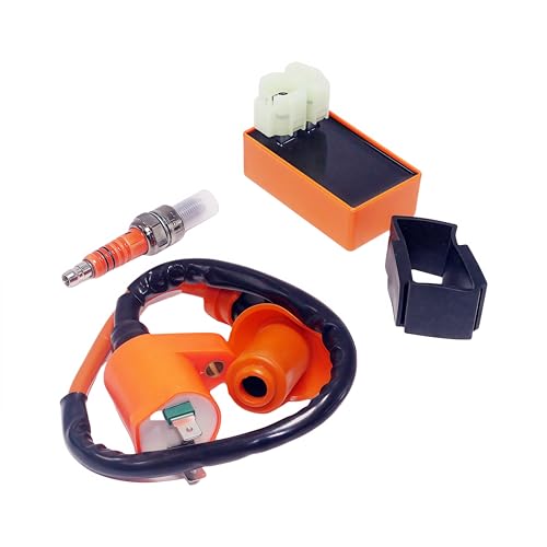 XSANMOTO Racing AC CDI Box Ignition Coil Spark Plug Ignition Trio Kit A7TC Kit for GY6 50cc 125cc 150cc ATV Scooter for honda TRX70 TRX200 TRX250 CRF90 XR100R