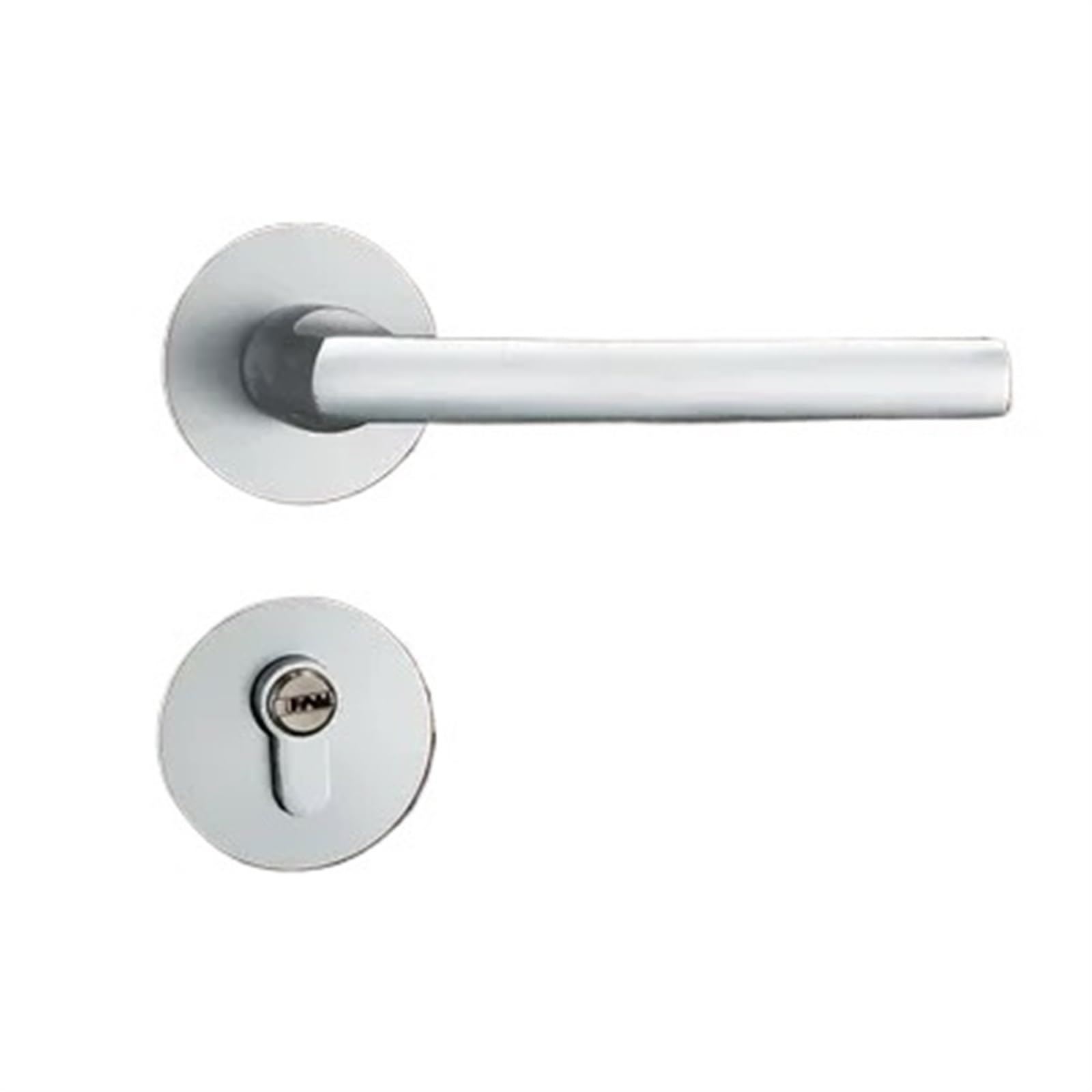 Yshiuol White Door Handles Black Aluminum Door Handle Interior Bedroom Lock Split Silent Hardware For Home And Office(White)
