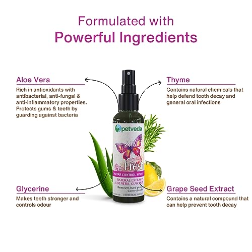 Petveda-Ayurvedic-Tartar-Remover-Teeth-Cleaning-Breath-Freshener-Oral-Care-Spray-with-Aloe-Vera-Removes-Bad-Breath-and-Prevents-Oral-Diseases-for-Dogs-Cats60-ML