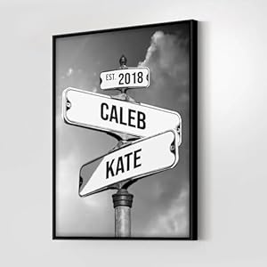 Personalized Crossroads Street Sign For Couples, Best Gift For Сouple, Custom Name And Date Vintage Street Sign Canvas Print, Christmas Gifts for her/him, Valentines Day Gift for Girlfriend/Boyfriend Personalized Crossroads Street Sign For Couples Best Gift For ouple Custom Name And Date Vintage Street Sign Canvas Print Christmas Gifts for herhim Valentines Day Gift for GirlfriendBoyfriend
