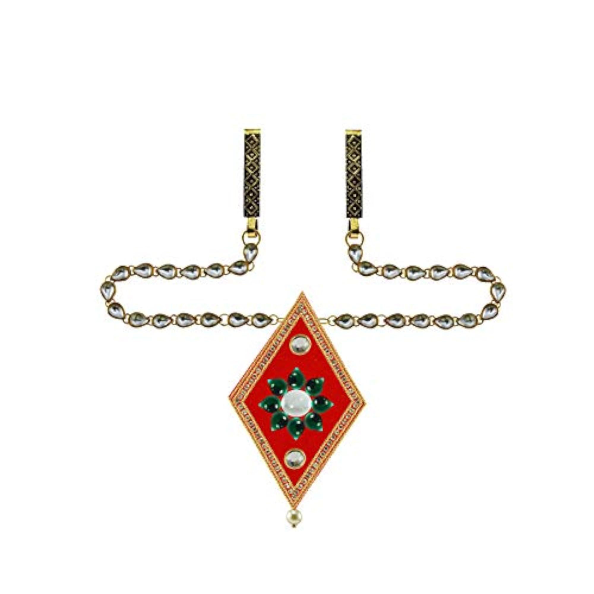 Women's Solid Brass Kunudun Stud Platted Waist Belt, Multicolor