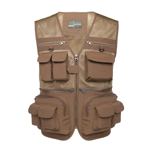 Image of Hbufnha Outdoor Fishing Hunting Vest Multi Pockets Work Cargo Jacket