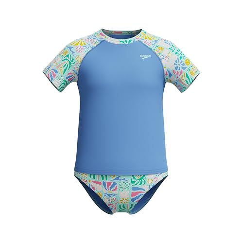 Image of Speedo Girl's Uv Swim Shirt Short Sleeve Rashguard Set