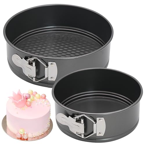 Fahibin 2PCS Springform Cake Tins - 6 & 8 Inch Round Cake Tin, Perfect for Fruit Pie Cookies, Cheesecake, Fruit Cake