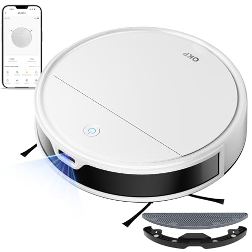 OKP K5 Ultra Robot Aspirapolvere con Mappatura, TOF Intelligente, 5500Pa, 170Min, Evita Ostacoli PSD, Controllo APP/Alexa, Rilevamento Tappeti, Autocarica, Ideale per Pulizia Domestica/Peli Animali