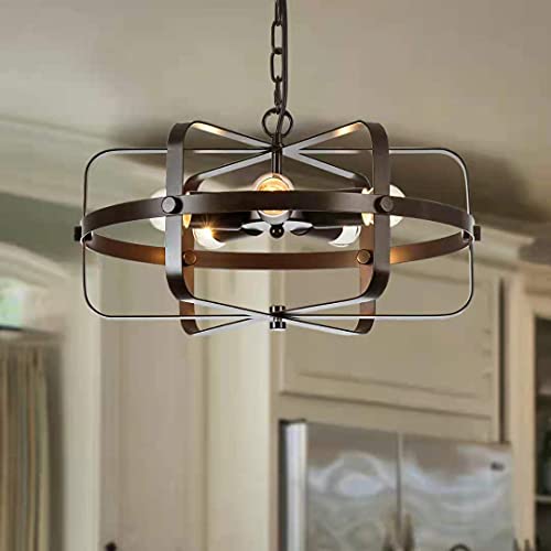 Chandelier Cognac 6 Lumières Style Scandinave pour Salon