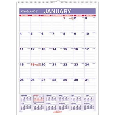 AAGPM128 - Calendario mensual de pared con bloques diarios a rayas