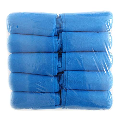 Disposable Shoe Covers 100 Pack (50 Pairs) Non-woven fabric, Non Slip Breathable Dustproof Anti-slip Durable Boot Shoes Cover for Home and Outdoor Activities, One Size Fits All (Blue)