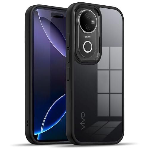 V-TAN Back Cover for Vivo V50 5G | TPU | Transparent Black | Slim Shockproof Compatible with Vivo V50 5G, Black