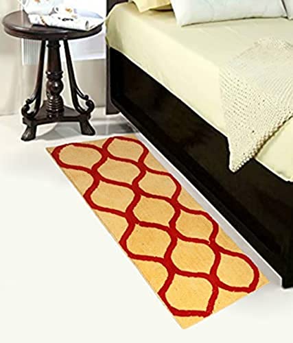 Image of Anti Skid Bedside Runner Carpet | Mat for Bedroom, Living Room, Floor and Home Decor (Yellow, 2x7)