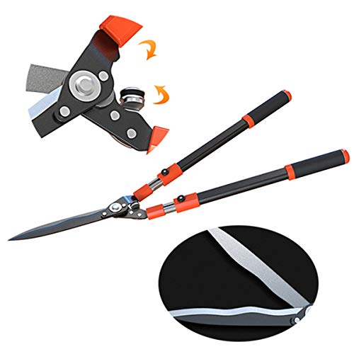 XPKZYSLJ-J Hedge Shears Lightweight Strong Aluminium Handles Sharp Wave Blades Comfort Grips Quality Pruning Tool Reduced Effort Easier Cut Gardening Pruner 820-1140 mm
