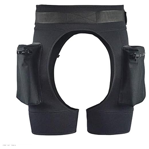Tongina herr dykning våtdräkt shorts med ficka och midjebälte för strand vattensport utomhus (svart) (färg: standard)