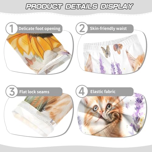 Bolaz Toddler Girls Leggings Printed Yoga Pants Leggings Cute Ginger Kitten for Kids3