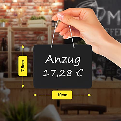 10 Pack Rustic Hanging Mini Chalkboard Signs