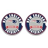 New England Patriots Set of 2 Car Coasters by Fan Creations | Removable Absorbent...
