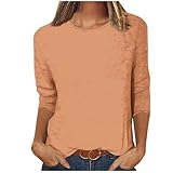 Keepink Sommer-Tops für Damen, elegante Freizeitkleidung, modische Grafik, 3/4-Ärmel, Bluse, klassische Passform, Tunika, T-Shirts, Baumwolle, T-Shirts für Workout, Urlaub, Alltag, Party, S-5XL, 03 x