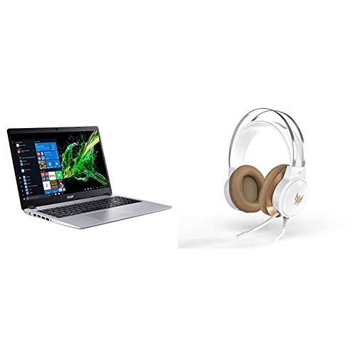 Acer Aspire 5 Slim Laptop, 15.6 inches Full HD IPS Display, AMD Ryzen 3 3200U, Vega 3 Graphics with Predator Galea 300 White Gaming Headset
