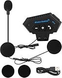 CYTGOUPER BT V4.1 + EDR Helm Headset, Hi-Fi Motorrad Kopfhörer, Headset Motorrad mit Sound Alert und Magic Tape für Lautsprecher Freisprechen, Musikanrufsteuerung