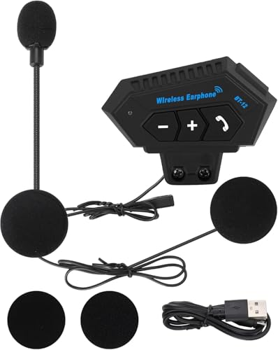 CYTGOUPER BT V4.1 + EDR Helm Headset, Hi-Fi Motorrad Kopfhörer, Headset Motorrad mit Sound Alert und Magic Tape für Lautsprecher Freisprechen, Musikanrufsteuerung