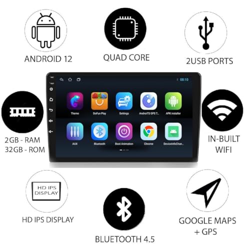 Image of Audio Wheels TS-7 Android Car Stereo with 2GB /32GB Touch Screen Car Radio /BT /GPS Navigation, Multimedia Audio and Video Player (9 Inch Android Screen)