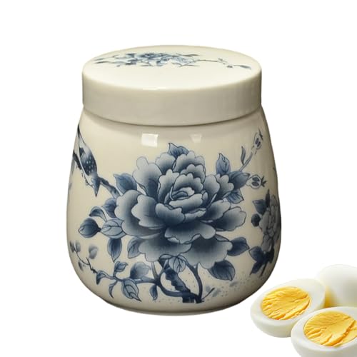 温玉カップ | 220ml セラミックエッグポット |ヴィンテージ ティーボウル エッグ コドラー 蓋付き 均一加熱 |耐熱磁器半熟卵蒸し器キッチングッズ家庭用