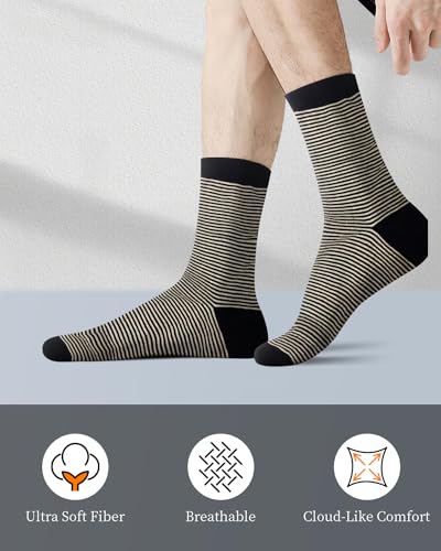 Socks for Men Classic Versatile Funny Formal Office Work Socks 3 Pairs (7-11)3