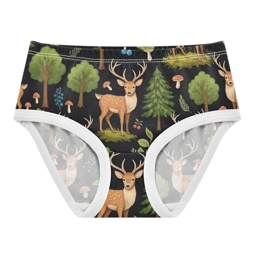 Deers Forest Trees Black Girls Underwear Toddlers 2t Cotton Girl Panties Cute Artistic Briefs Kids Undies - Main Image