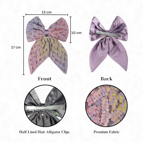 Image of Radhu & Kabby Trendy Hair Bow Clip For Women /Girls | Comfortable Hair Accessories | Best Gift | Fancy & Stylish | Anti-Hair Breakage Hairclips | Multicolor | Same As Pic | 3 Pcs