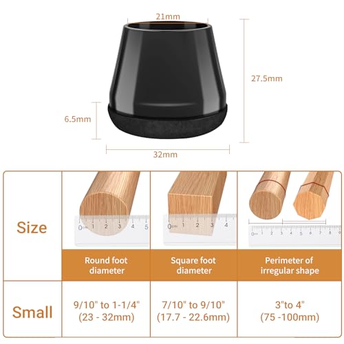 Meldel Chair Leg Floor Protectors Medium Size 24PCS - Image 2
