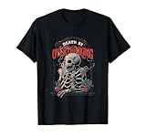Death By Overthinking Funny Skull Skeleton Smoking T-Shirt