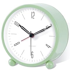 DAXSMY Analog Alarm Clock Silent Non Ticking 4 Inches Alarm Clocks Battery Operated with Backlight
