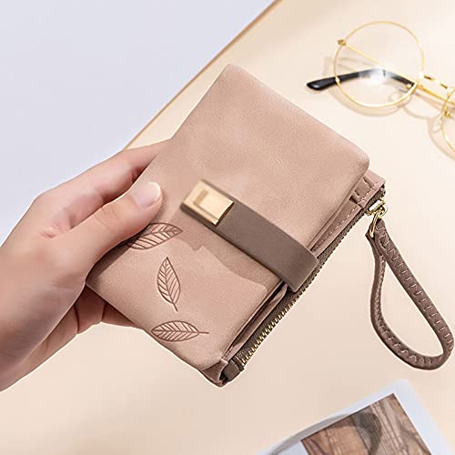 Womens wallet Fashion Ladies Zipper Buckle Small Money Bag Change Credit Card Holder Leather (Brown)4