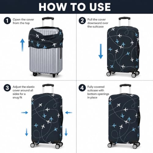 Image of Printed Luggage Cover for Traveling Bag & Suitcase - Trolley Protector