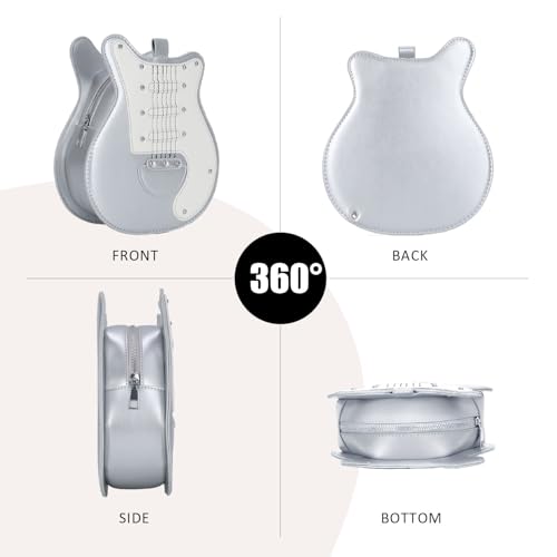SUKUTU Guitar Shaped Shoulder Bag for Women Rivet Creative Crossbody Handbag Music Crossbody Tote2