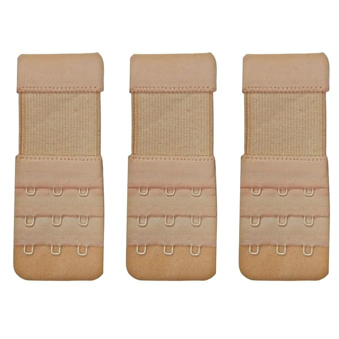 Bra Extender 3 Hook Soft Stretchy Bra Strap Extension For Ladies, Women and Girls Pack of 3 Skin Color A-image-42