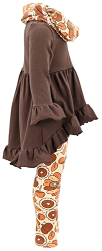 Image of Unique Baby Girls Kids Toddler 3pc Outfit Set Long Sleeve Cotton Blend Tunic Top Leggings and Scarf