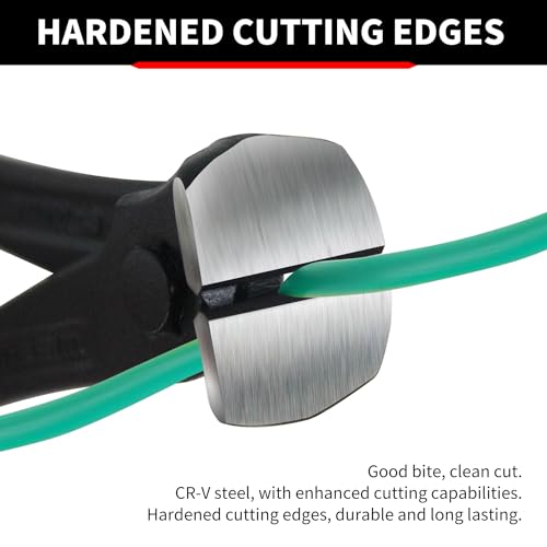 WISEUP Nagelabzieher, 175mm, schwarzes Finish, Chrom-Vanadium-Stahl, Tischlerzange, Endschneidezange, für Klammerentferner-Werkzeug oder Bodenbelag-Montagewerkzeuge